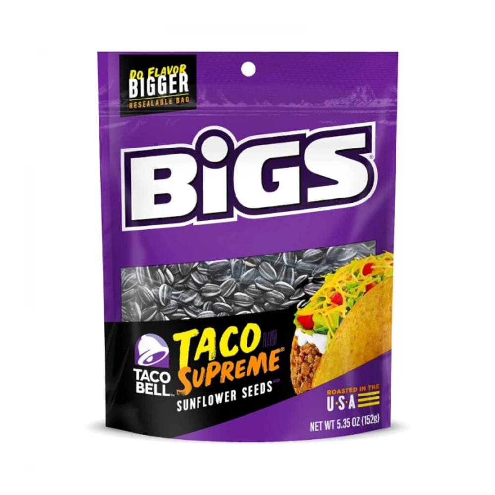 12 Pack x BIGS Taco Bell Supreme Sunflower Seeds 152g