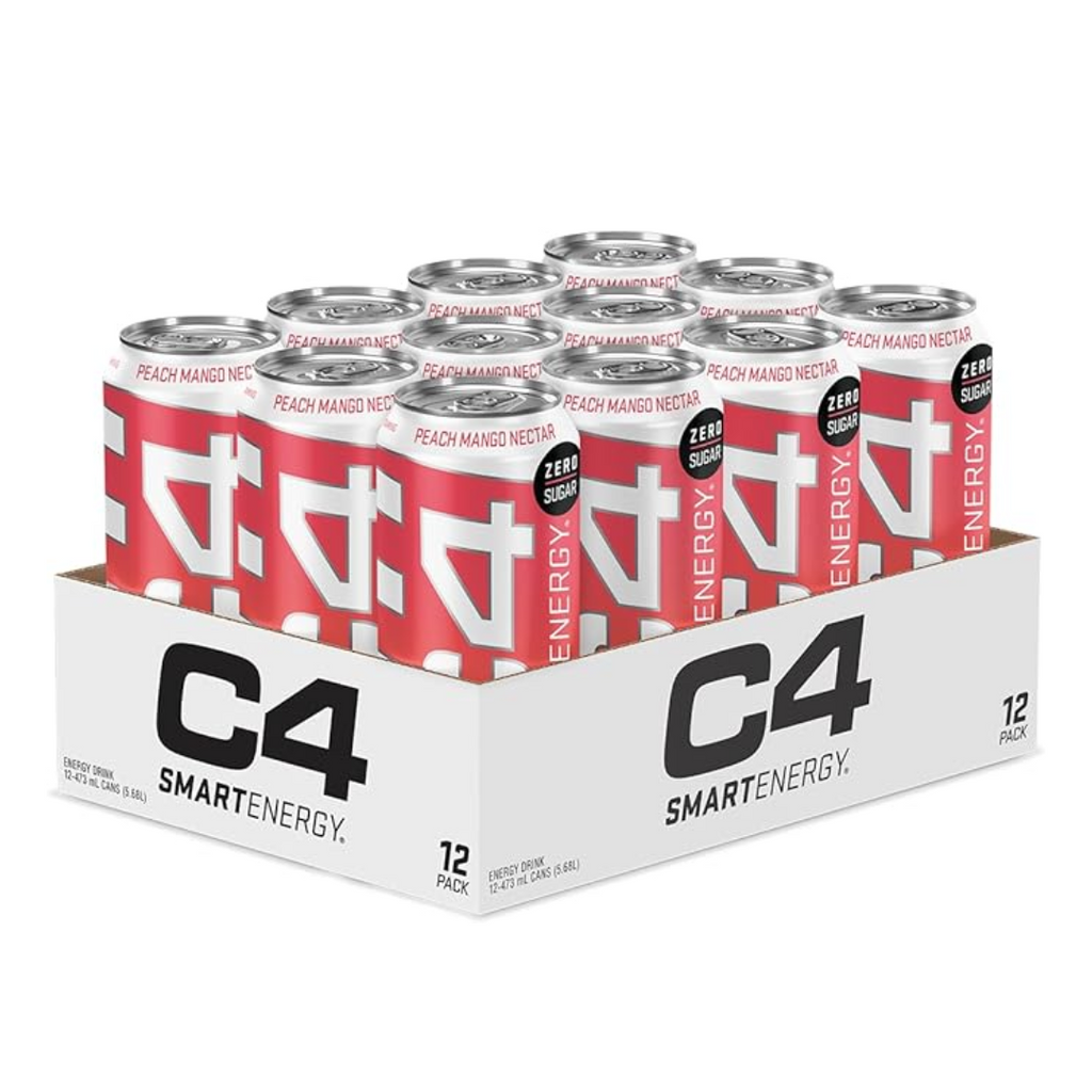 12 Pack x C4 Smart Energy RTD 473ml - Peach Mango Nectar