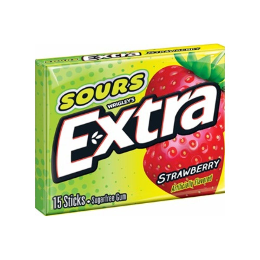 USA Limited Edition - Wrigley's Extra Sour Strawberry Gum - 15 Stick