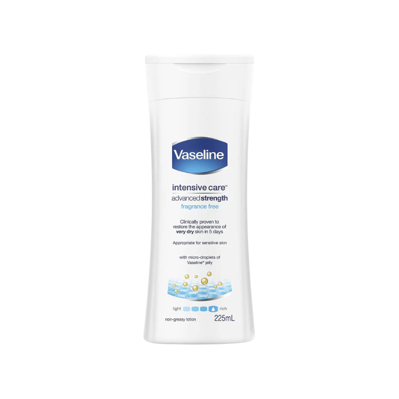 Vaseline Body Lotion Advanced Strength Fragrance Free 225ml