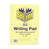 2 x Spirax A4 418 Writing Pad With 7 Holes 100 Pages