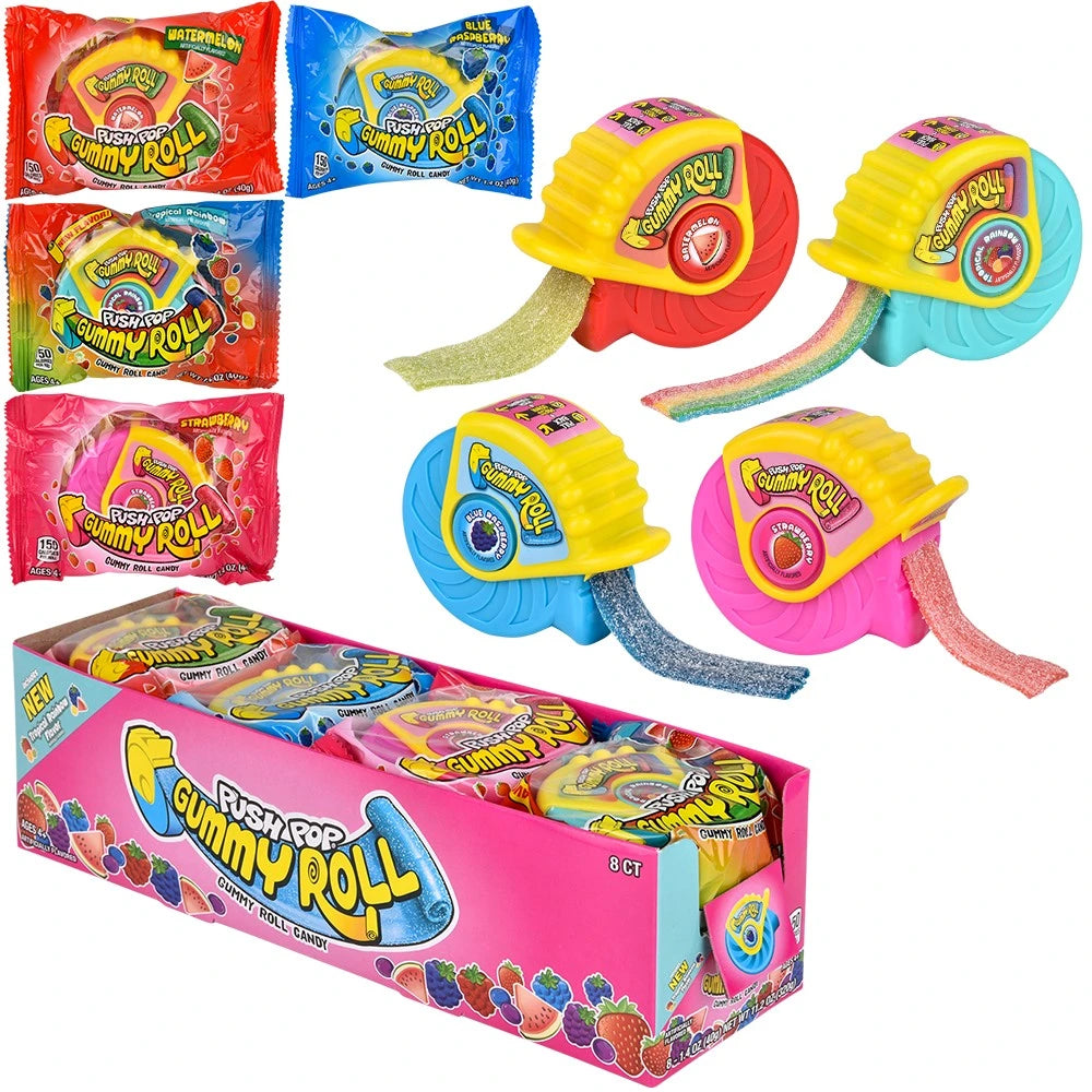 8 Pack x Juicy Drop Push Pop Gummy Roll 40g
