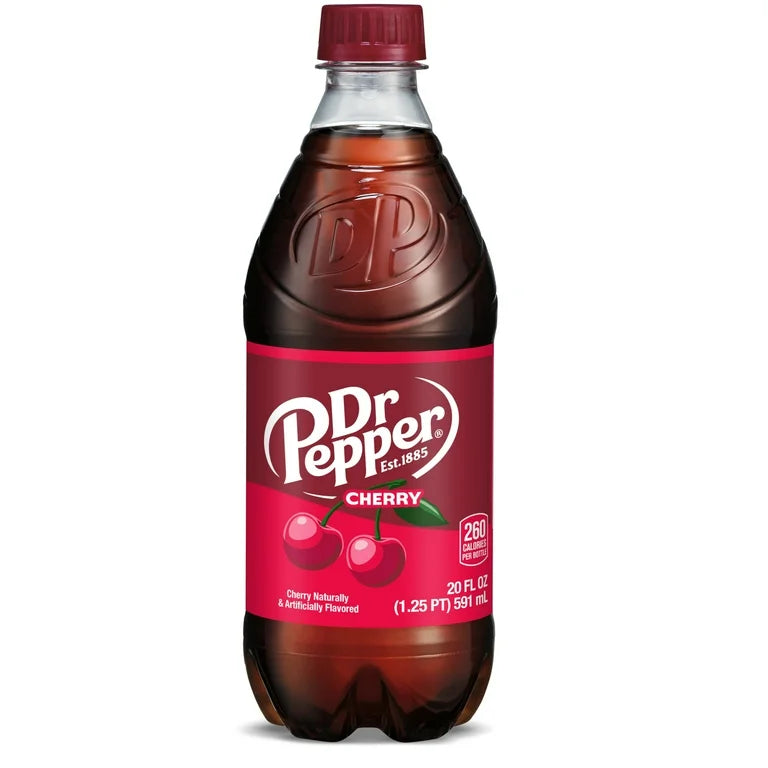 24 Pack x Dr Pepper Cherry PET Soda Bottle 591ml