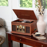 Victrola The Quincy 6-In-1 Bluetooth Record Player - Mahogany