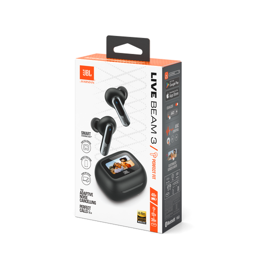 JBL Live Beam 3 True Wireless Noise Cancelling Earbuds - Black