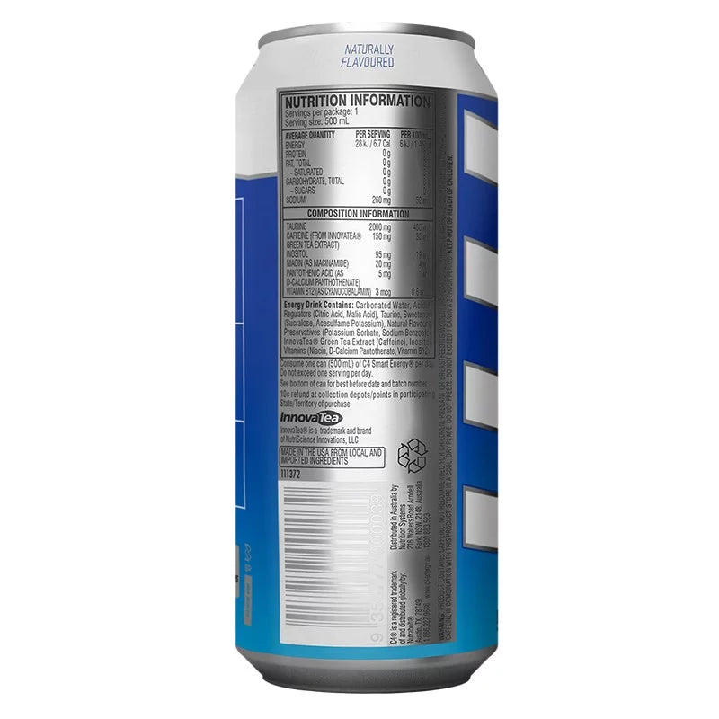 12 Pack x C4 Smart Energy RTD 473ml - Icy Blue Razz