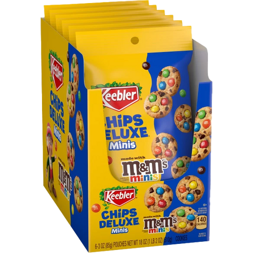 6 x Keebler Bite Size Chips Deluxe W/M & M'S Minis 85g
