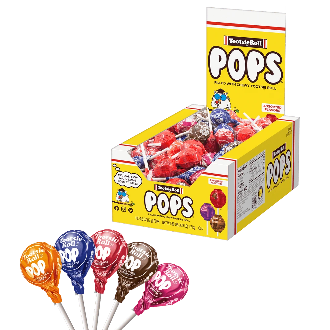 100 x Tootsie Pops Box 100 Piece Assorted