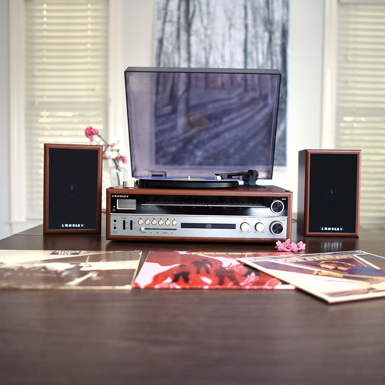 Refurbished Crosley 1975T Entertainment System - Walnut