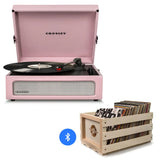 Crosley Voyager Bluetooth Portable Turntable + Free Record Storage Crate