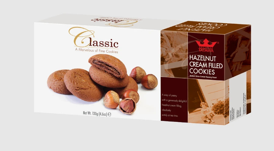 12 Pack x Tatawa Classic Cookies Hazelnut 130g