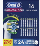 Oral-B Floss Action Clean Brush Heads - 16 Pack