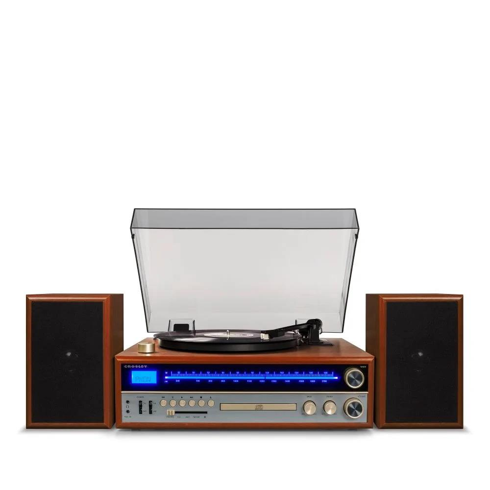 Refurbished Crosley 1975T 8-In-1 Entertainment System - Walnut