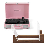 Crosley Cruiser Bluetooth Portable Turntable - Blush Pink + Bundled Crosley Record Storage Display Stand