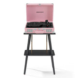 Crosley Cruiser Bluetooth Portable Turntable - Blush Pink + Crosley Entertainment Stand Bundle