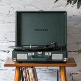 Crosley Cruiser Bluetooth Portable Turntable - Emerald Green + Bundled Majority D40X Bluetooth Speakers