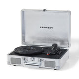 Crosley Cruiser Bluetooth Portable Turntable - Silver + Bundled Majority D40X Bluetooth Speakers