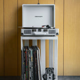 Crosley Cruiser Bluetooth Portable Turntable - White Sands + Bundled Majority D40X Bluetooth Speakers