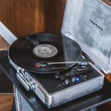 Crosley Cruiser Bluetooth Portable Turntable - Silver + Bundled Crosley Record Storage Display Stand