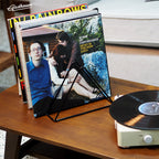 Crosley Cruiser Bluetooth Portable Turntable - White Sands + Gadhouse Vinyl Rack Bundle - Black