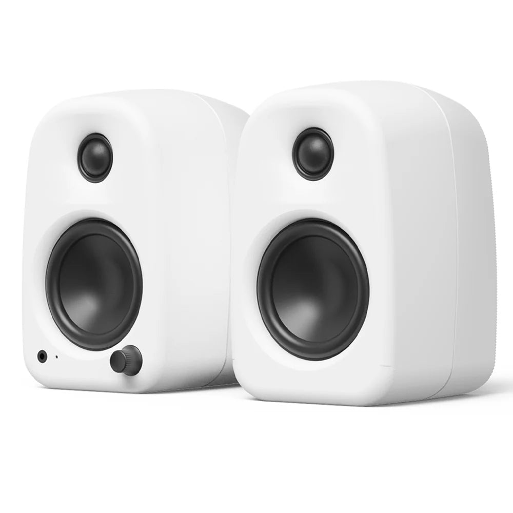 Kanto UKI 100W Desktop Speakers with Bluetooth, USB-C, Headphone out, Onyx (Matte White), Pair