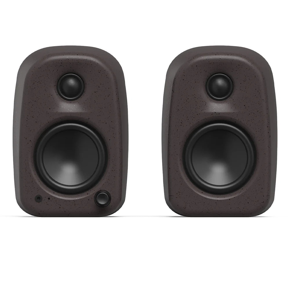 Kanto UKI 100W Desktop Speakers with Bluetooth, USB-C, Headphone out, Pumice (Speckled Brown), Pair