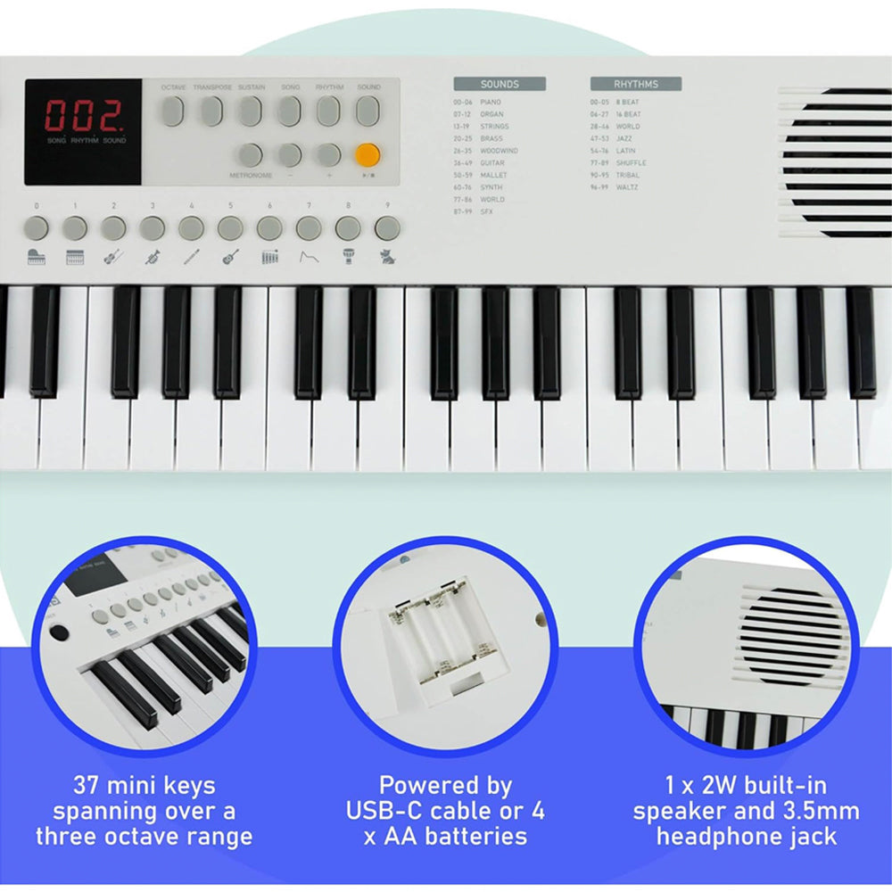 Axus Axus Mini Keyboard 37 Key Keyboard - White – Smooth Sales