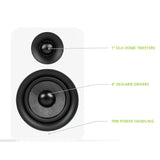 Kanto YU Passive 4" Speakers with 1" Silk Dome Tweeter and 4" Kevlar Woofer - White, Pair