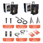 Majority PS500 - Bundled PA System 150w Bluetooth Karaoke-DJ-Party-PA System - Black