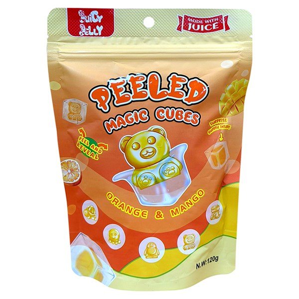 12 Pack x Juicy Jelly Magic Cubes Orange & Mango 120g