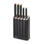 Joseph Joseph Elevate Knives SlimBlock Stainless Steel 5 Piece Kitchen Knife Block Set with ceramic sharpener – Black