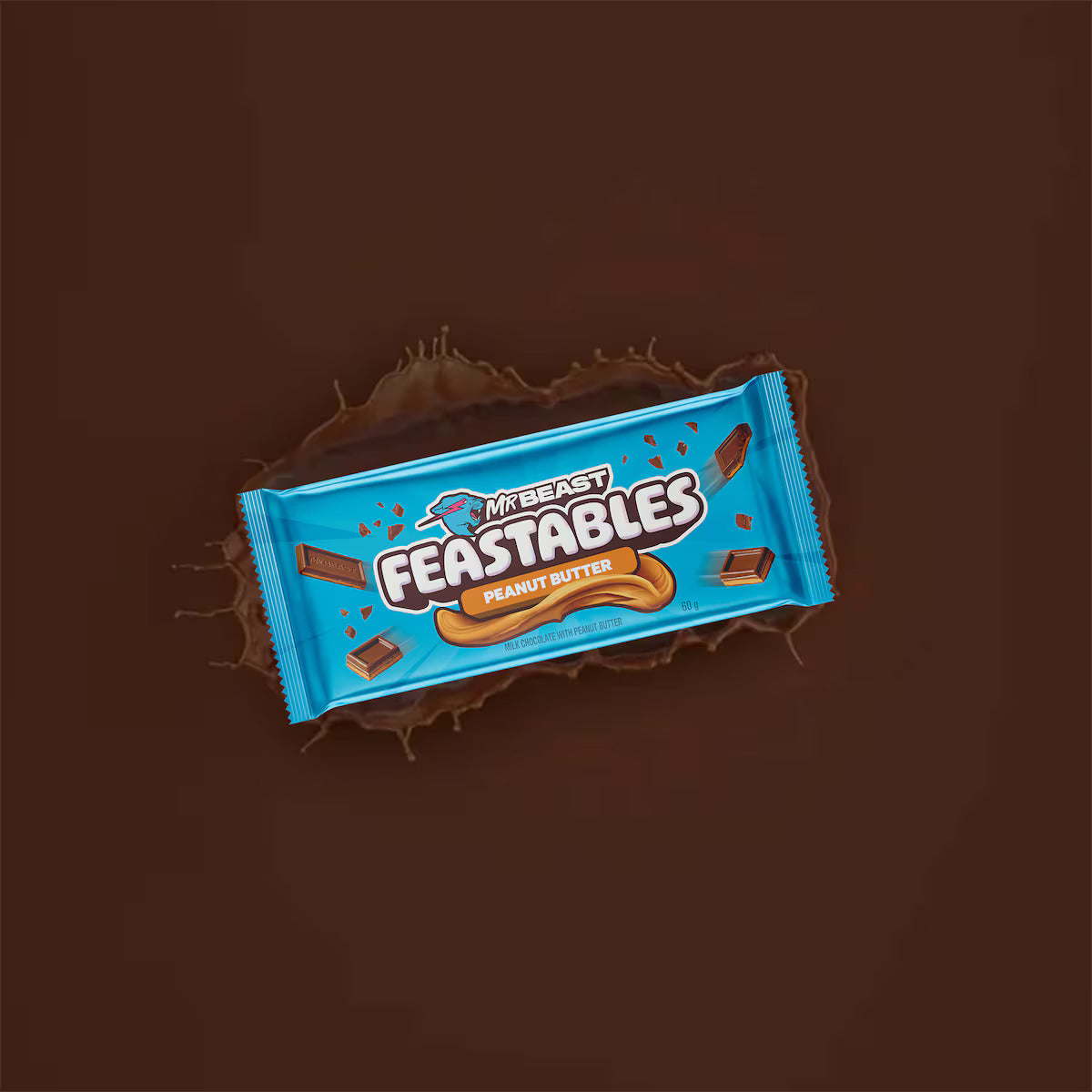 10 Pack x Mr Beast Feastables Chocolate Peanut Butter - 60g