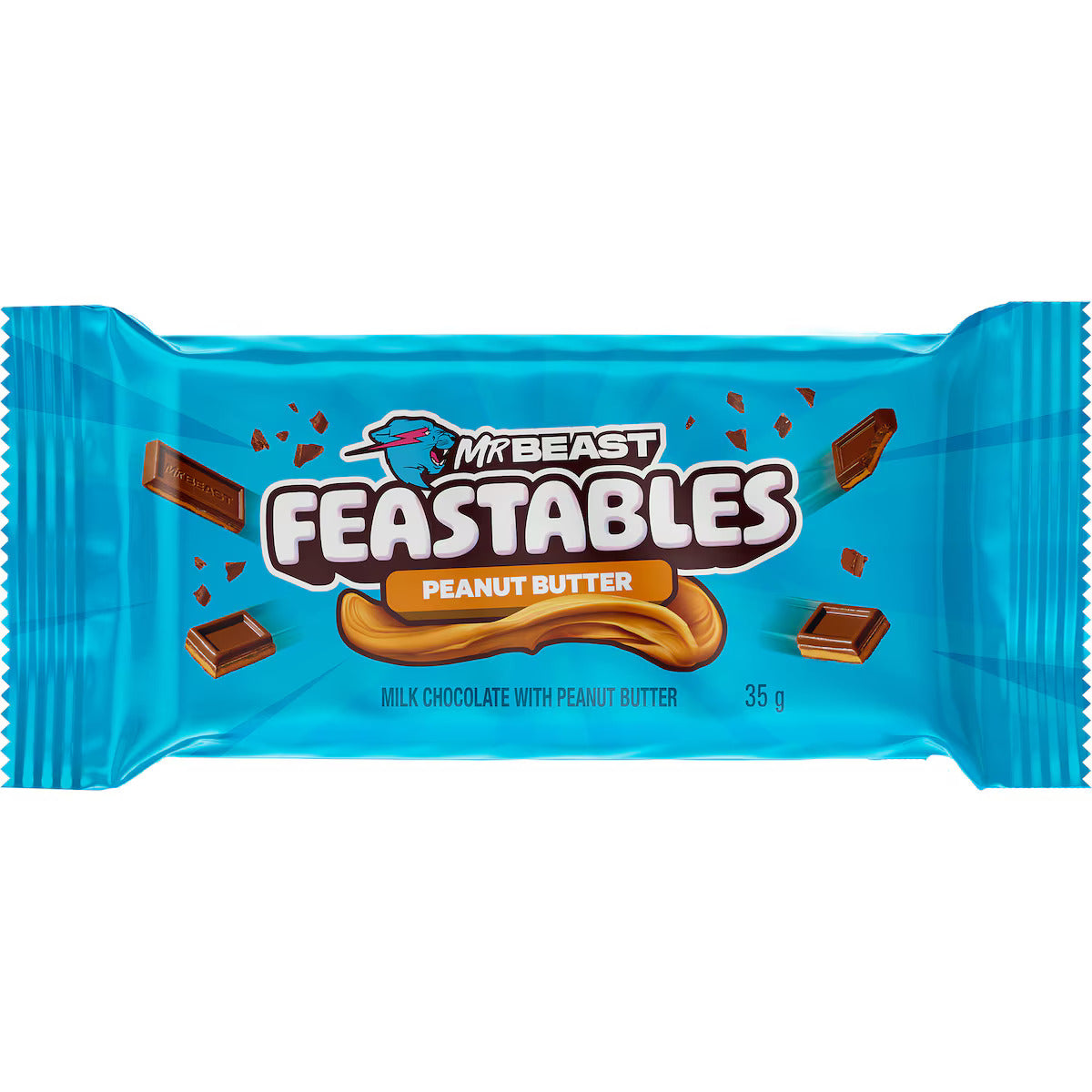 10 Pack x Mr Beast Feastables Chocolate Peanut Butter Crunch - 60g
