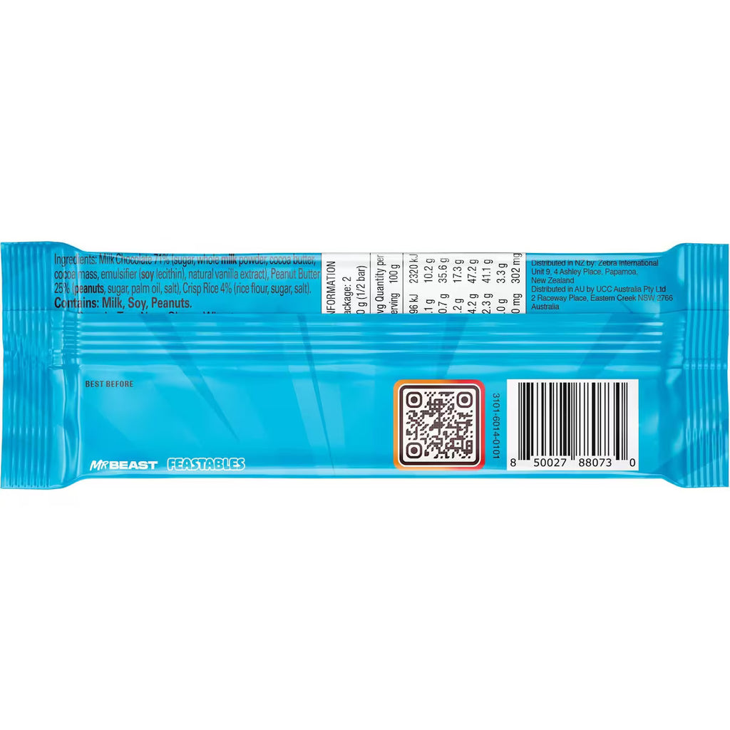 10 Pack x Mr Beast Feastables Chocolate Peanut Butter Crunch - 60g