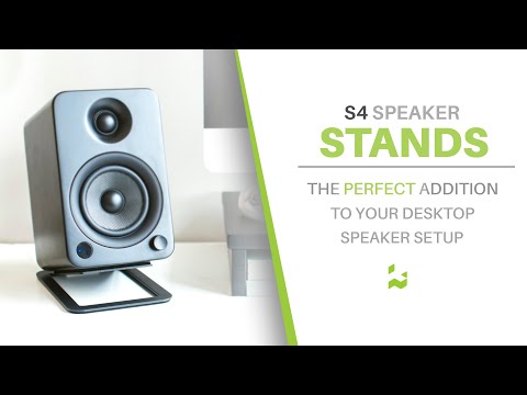 Kanto S4 Angled Desktop Speaker Stands for Midsize Speakers - Pair, Black
