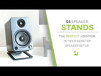 Kanto S4 Angled Desktop Speaker Stands for Midsize Speakers - Pair, Black