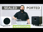 Kanto SUB8 300W 8" Sealed Powered Subwoofer, Matte White