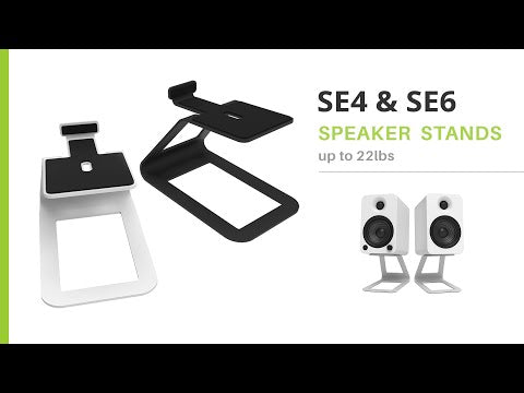 Kanto SE6W Elevated Desktop Speaker Stands for Large Speakers - Pair, White