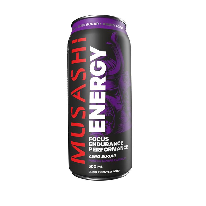 12 Pack x Musashi Energy Drink 500ml- Purple Grape