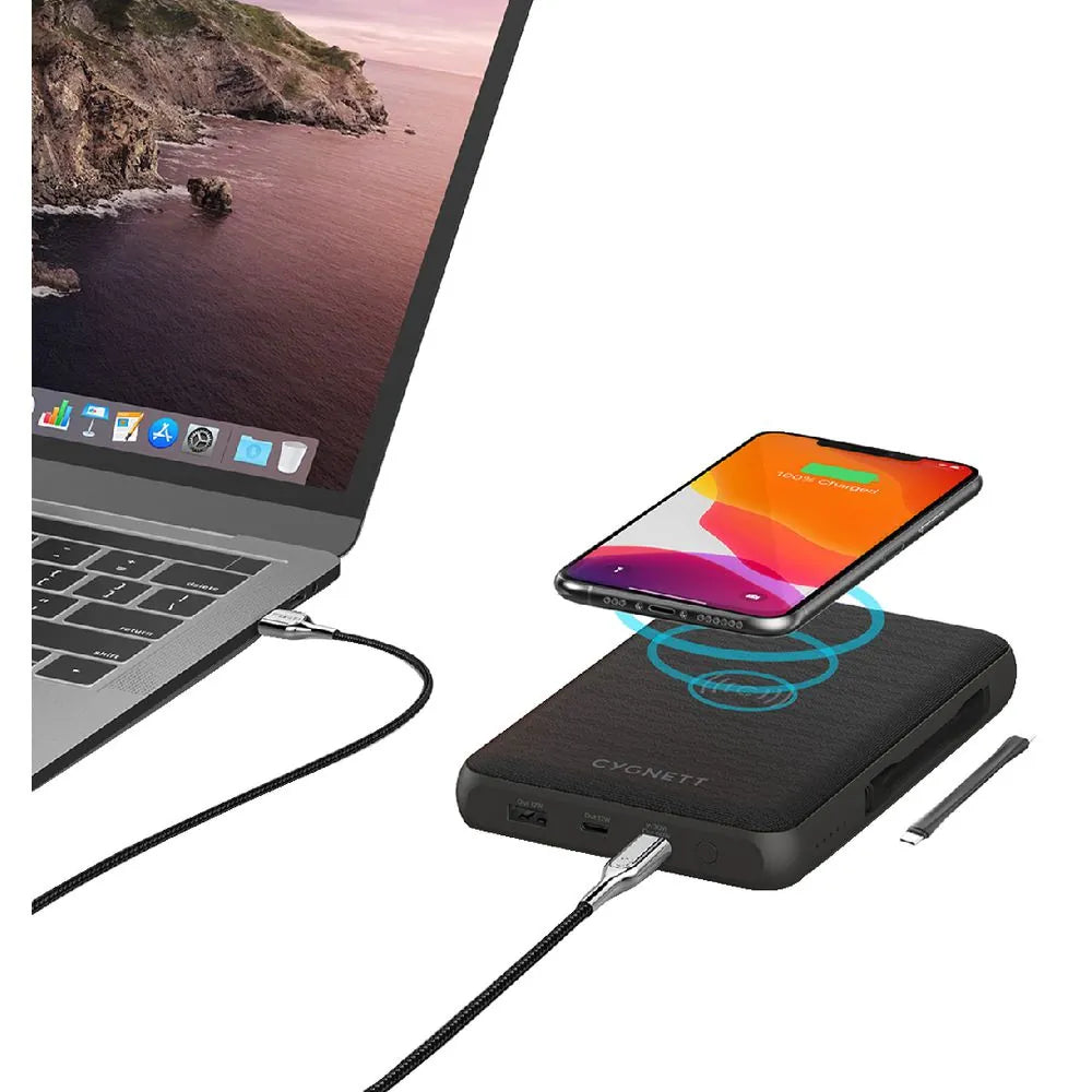 Cygnett ChargeUp Edge+ 27000mAh Wireless Power Bank - Black - Damaged Box