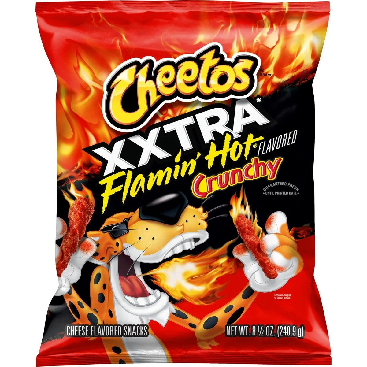 10 Pack x Cheetos Xxtra Flamin' Hot Crunchy Cheese Flavoured Snacks 226g