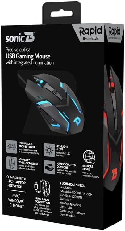 SonicB Rapid Wired Gaming Mouse