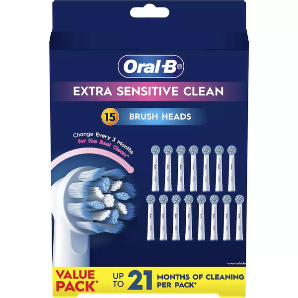 Oral-B Extra Sensitive Clean Brush Heads - 15 Pack – Smooth Sales