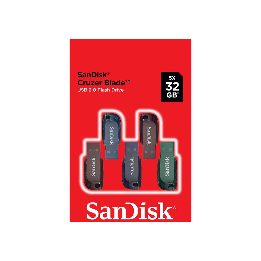 SanDisk Cruzer Blade USB Flash Drive 32GB – 5 Pack