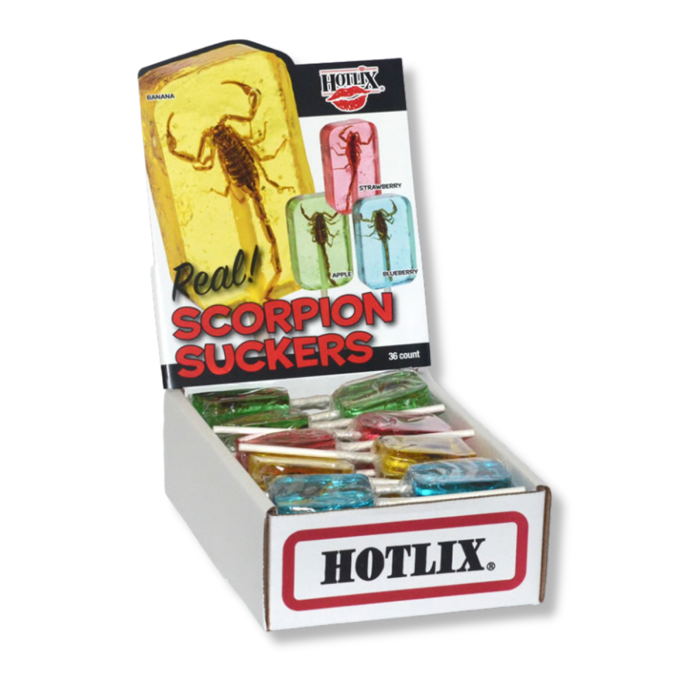 Hotlix Scorpion Suckers 31g Lollipop - With Real Scorpion Inside