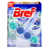3 x BREF Toilet Cleaner Cage Blue Active Odour Stop Eucalyptus 50g