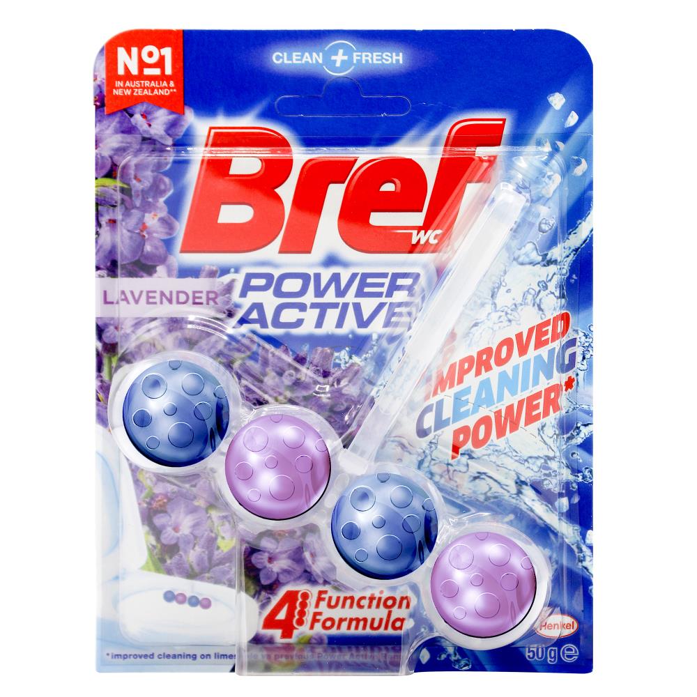 3 x BREF Toilet Cleaner Cage Power Active 4 Function Formula Lavender Field 50g