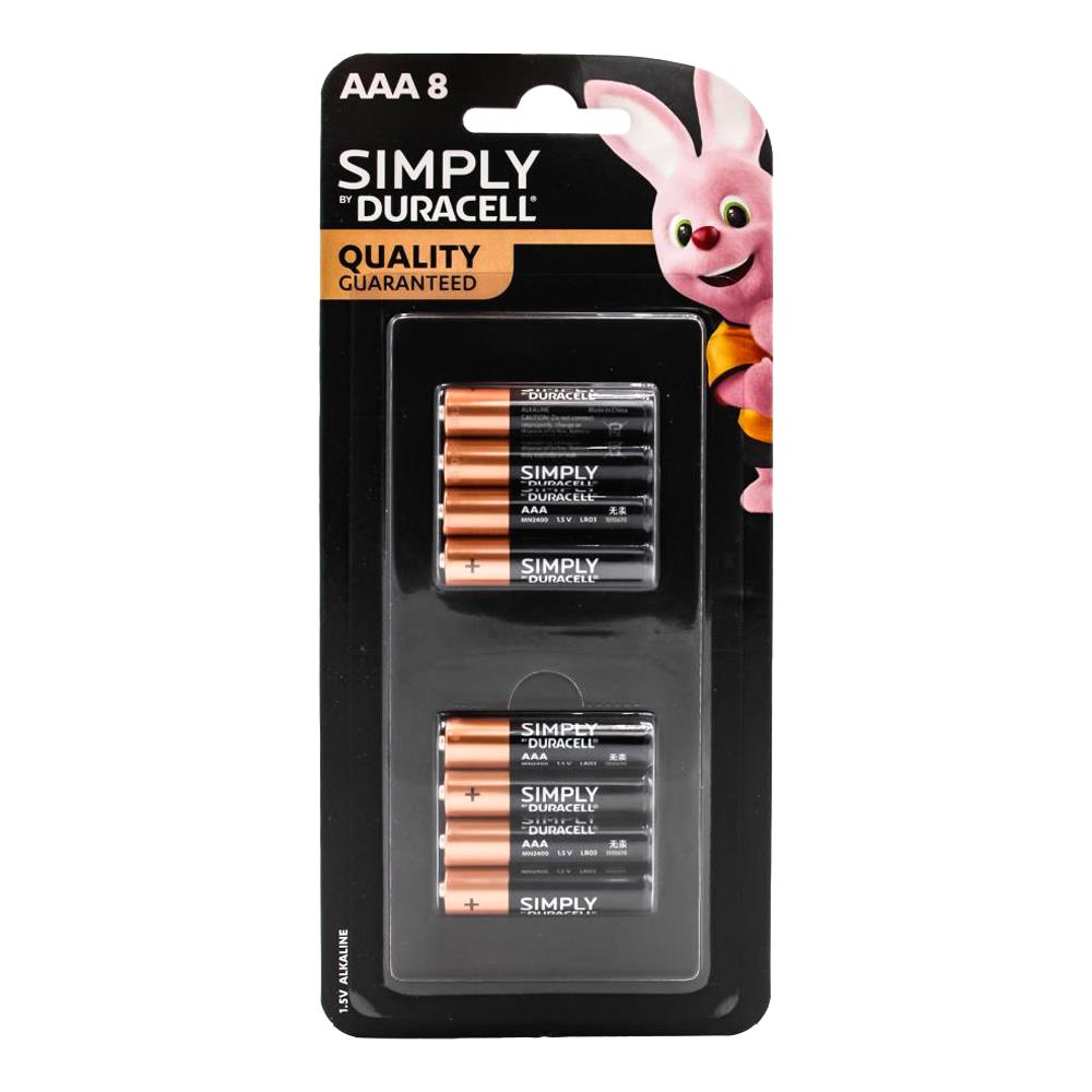 2 x Duracell Simply AAA Batteries PK8