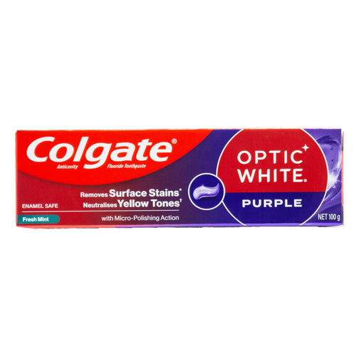 2 x Colgate Optic White Purple Fresh Mint Toothpaste 100g