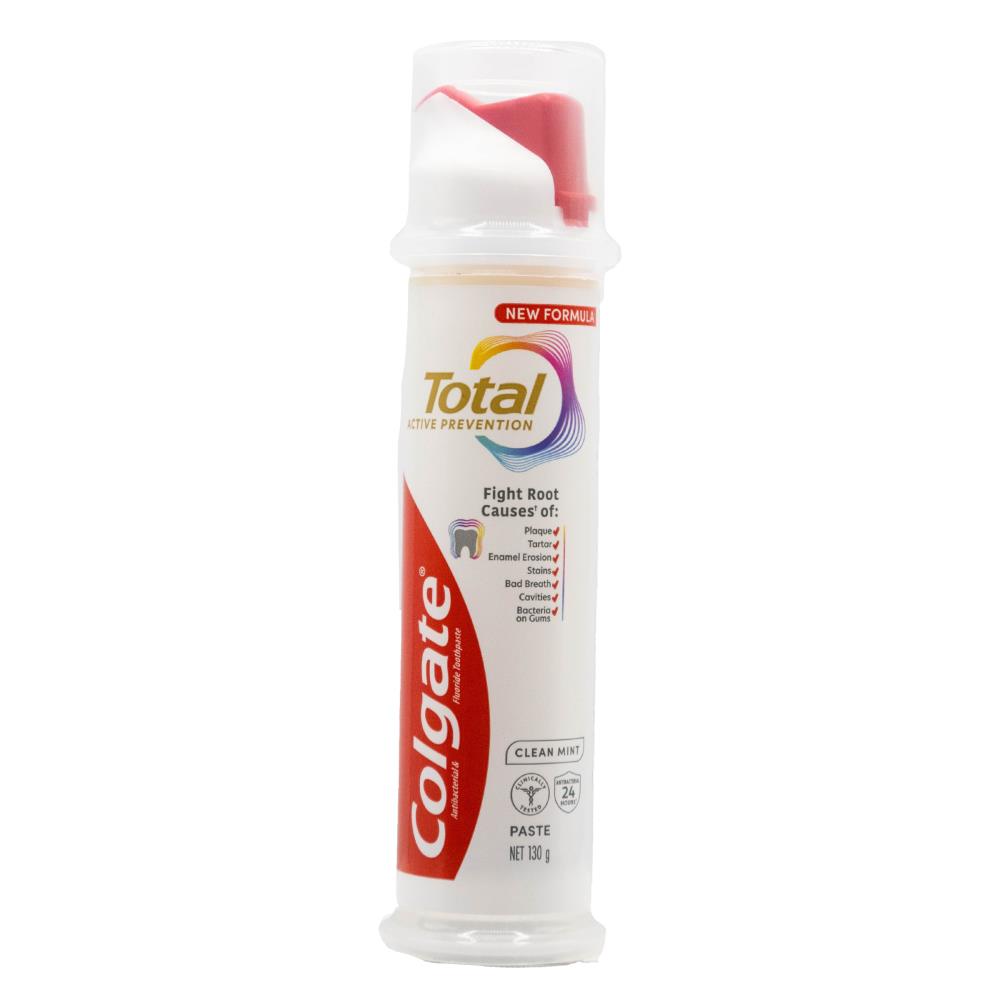 2 x Colgate Total Active Prevention Clean Mint Pump Toothpaste 130g